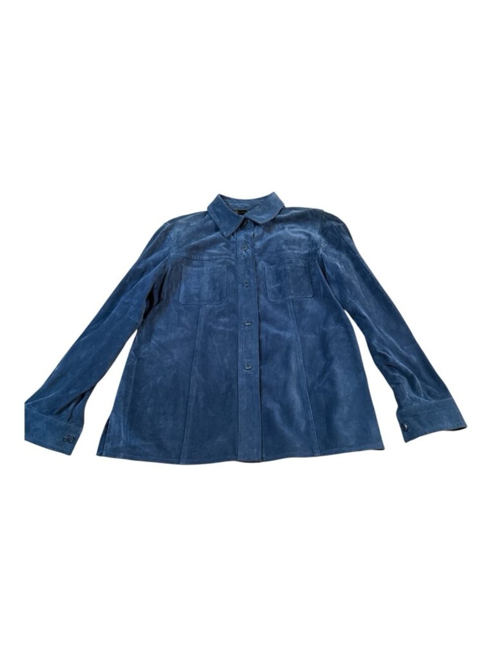 CLASSIQUES ENTIER Navy Blue Leather Button Coat Jacket Medium Nordstrom